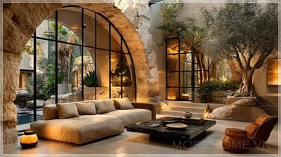 Nội thất tinh tế và trang nhã của một biệt thự hiện đại, phong cách Atelier Rivoli, thiết kế tối giản...