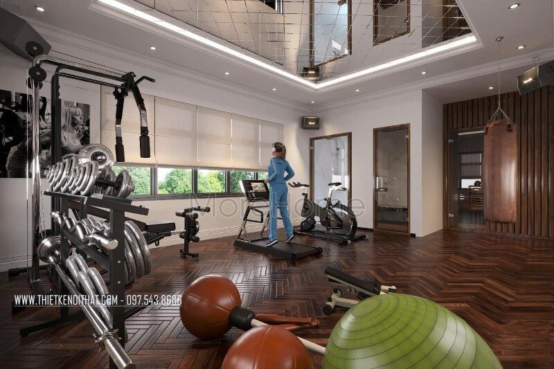 Chiêm ngưỡng nội thất phòng tập gym tại biệt thự Thái Bình tân cổ điển